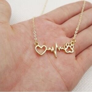 Paw print Heartbeat Necklace
